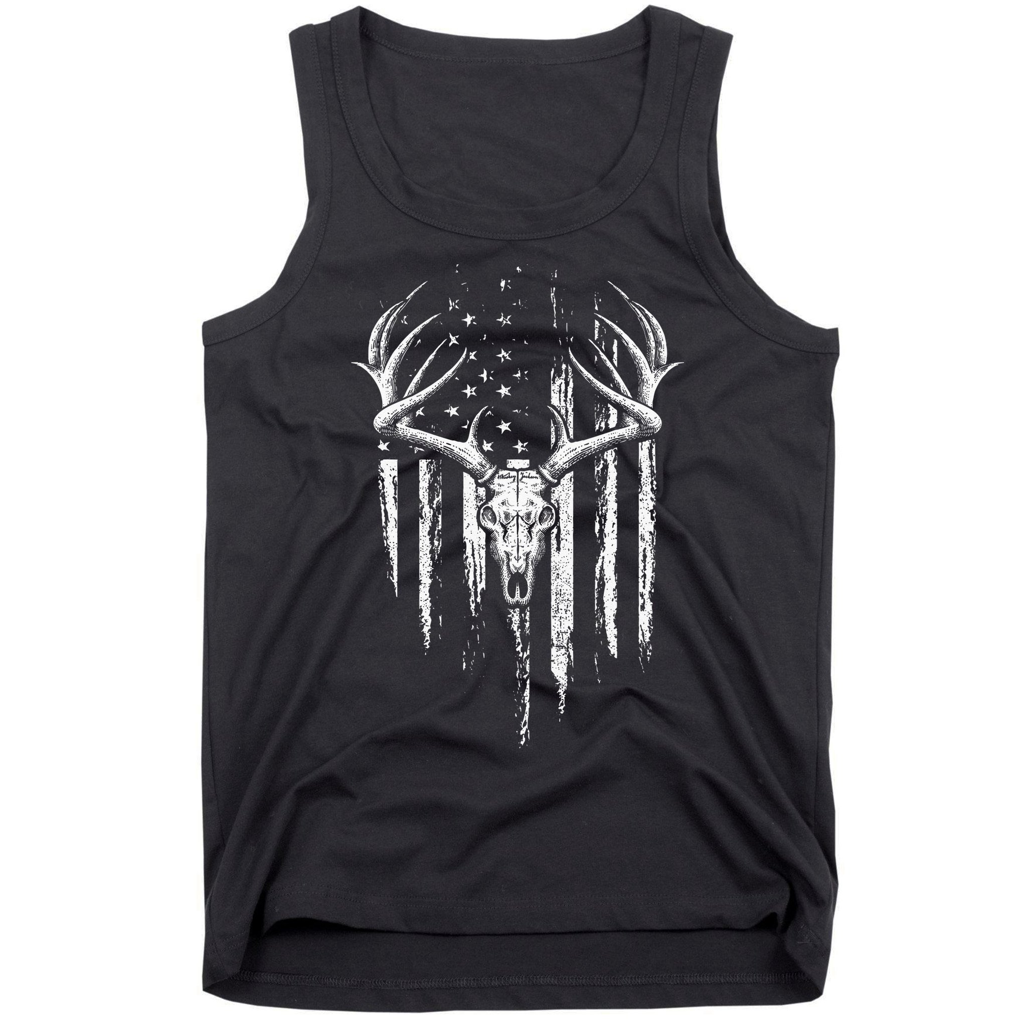 Deer Hunting American Flag Bowhunting Whitetail Bow Hunter Tank Top