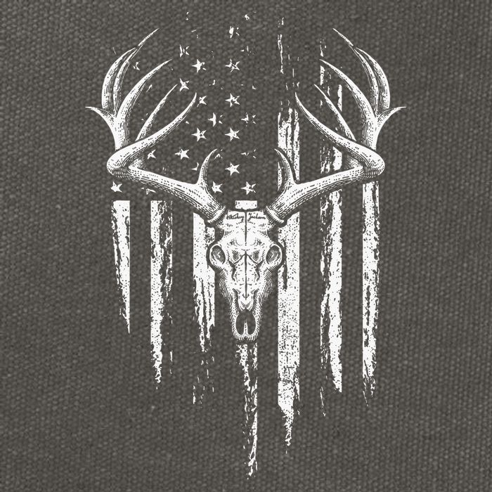 Deer Hunting American Flag Bowhunting Whitetail Bow Hunter Cotton Canvas Backpack