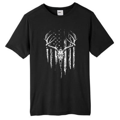 Deer Hunting American Flag Bowhunting Whitetail Bow Hunter Tall Fusion ChromaSoft Performance T-Shirt