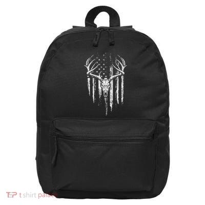 Deer Hunting American Flag Bowhunting Whitetail Bow Hunter 16 in Basic Backpack