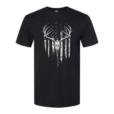 Deer Hunting American Flag Bowhunting Whitetail Bow Hunter Softstyle CVC T-Shirt