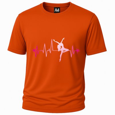 Dance Heart Beat Gift Dancing Dancer Ballet Gift Cooling Performance Crew T-Shirt