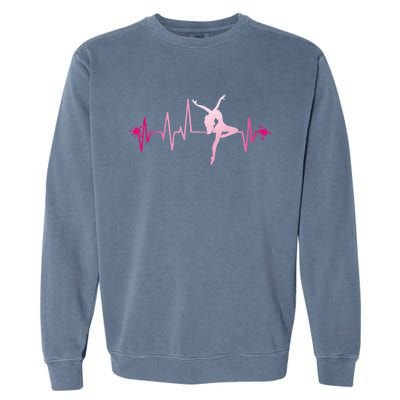 Dance Heart Beat Gift Dancing Dancer Ballet Gift Garment-Dyed Sweatshirt