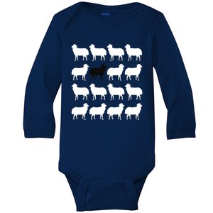 Diana Holiday Black Sheepp Memorabilia Gift Baby Long Sleeve Bodysuit