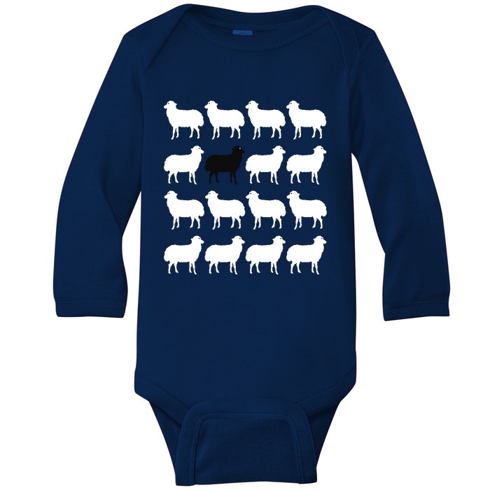 Diana Holiday Black Sheepp Memorabilia Gift Baby Long Sleeve Bodysuit