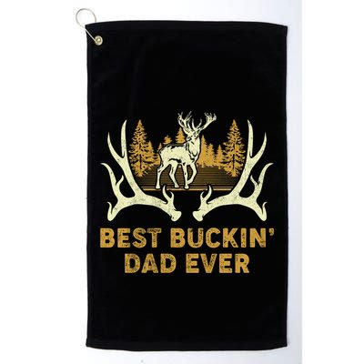 Deer Hunting Best Buckin Dad Ever Hunting Fathers Day Gift Golf Towel