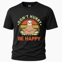 Dont Hurry Be Happy Funny Sloth Yoga Cooling Performance Crew T-Shirt