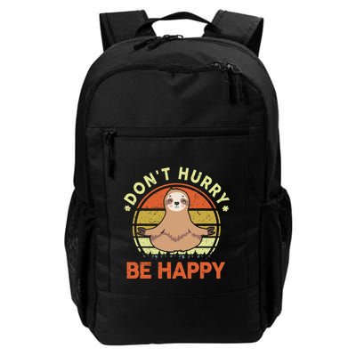 Dont Hurry Be Happy Funny Sloth Yoga Backpack