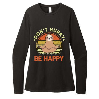 Dont Hurry Be Happy Funny Sloth Yoga Womens CVC Long Sleeve Shirt