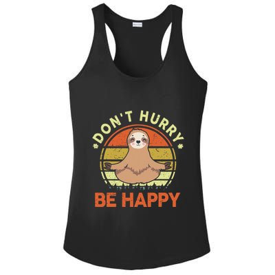 Dont Hurry Be Happy Funny Sloth Yoga Ladies PosiCharge Competitor Racerback Tank
