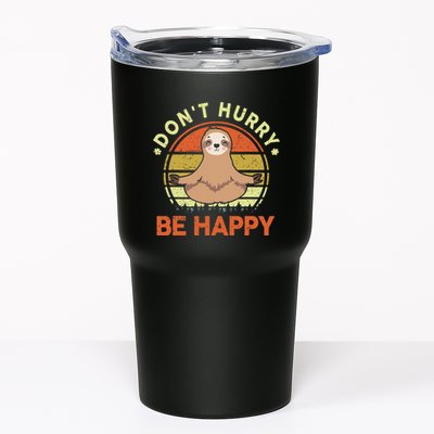 Dont Hurry Be Happy Funny Sloth Yoga Tumbler