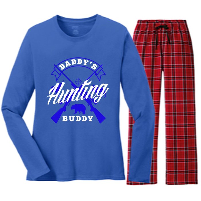 Daddys Hunting Buddy Father Son Matching Hunter Great Gift Women's Long Sleeve Flannel Pajama Set 