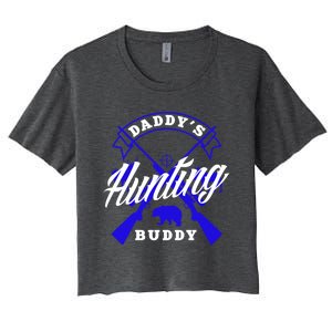 Daddys Hunting Buddy Father Son Matching Hunter Great Gift Women's Crop Top Tee