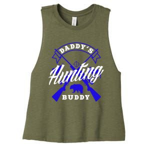 Daddys Hunting Buddy Father Son Matching Hunter Great Gift Women's Racerback Cropped Tank