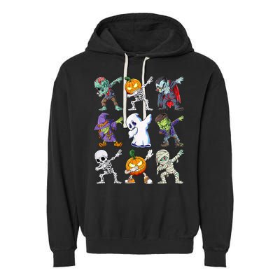 Dabbing Halloween Boys Skeleton Zombie Scary Pumpkin Mummy Garment-Dyed Fleece Hoodie