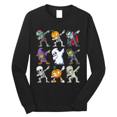 Dabbing Halloween Boys Skeleton Zombie Scary Pumpkin Mummy Long Sleeve Shirt