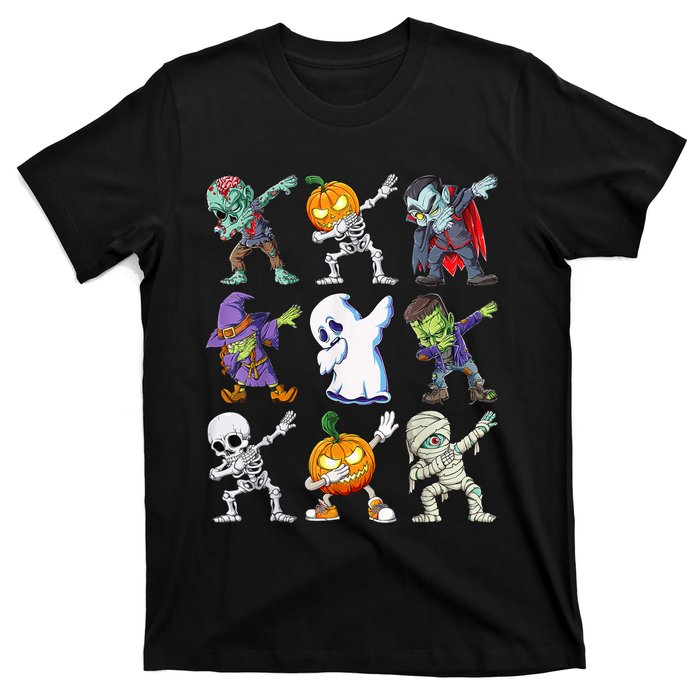 Dabbing Halloween Boys Skeleton Zombie Scary Pumpkin Mummy T-Shirt