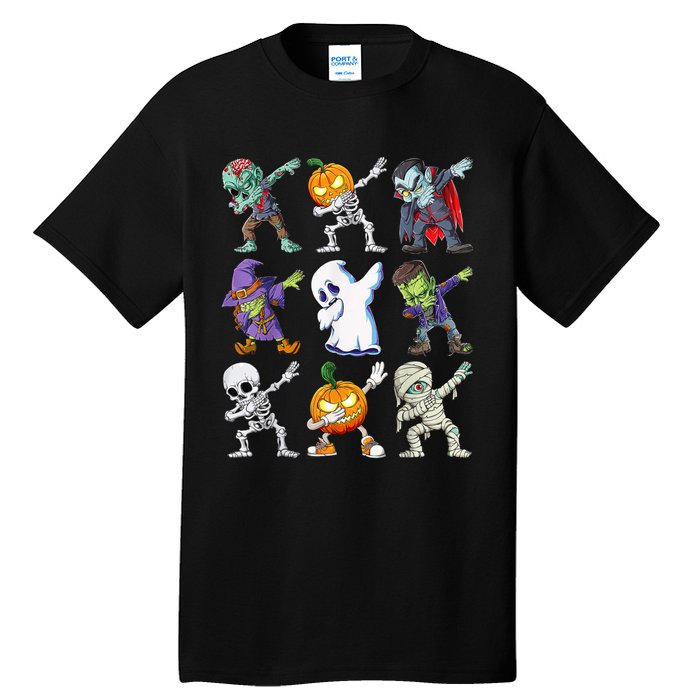 Dabbing Halloween Boys Skeleton Zombie Scary Pumpkin Mummy Tall T-Shirt