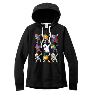 Dabbing Halloween Boys Skeleton Zombie Scary Pumpkin Mummy Women's Fleece Hoodie