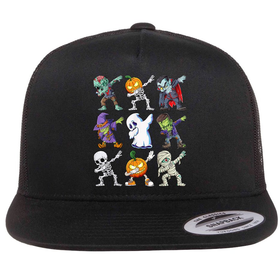 Dabbing Halloween Boys Skeleton Zombie Scary Pumpkin Mummy Flat Bill Trucker Hat