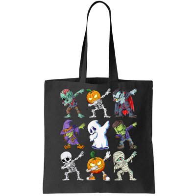 Dabbing Halloween Boys Skeleton Zombie Scary Pumpkin Mummy Tote Bag