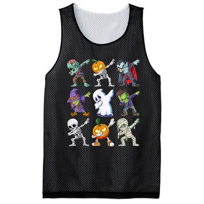 Dabbing Halloween Boys Skeleton Zombie Scary Pumpkin Mummy Mesh Reversible Basketball Jersey Tank