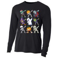 Dabbing Halloween Boys Skeleton Zombie Scary Pumpkin Mummy Cooling Performance Long Sleeve Crew