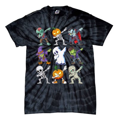 Dabbing Halloween Boys Skeleton Zombie Scary Pumpkin Mummy Tie-Dye T-Shirt