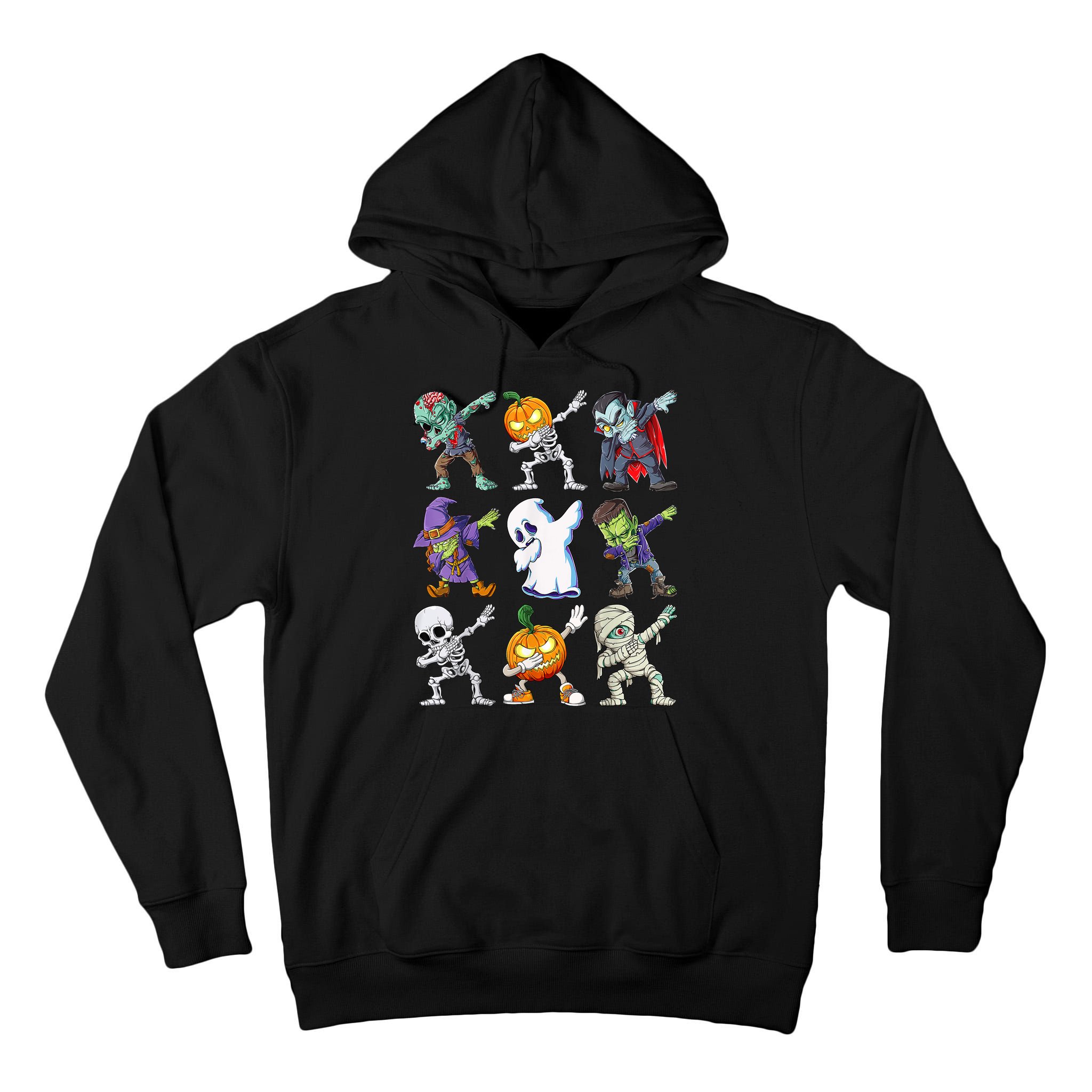 Dabbing Halloween Boys Skeleton Zombie Scary Pumpkin Mummy Tall Hoodie
