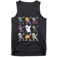 Dabbing Halloween Boys Skeleton Zombie Scary Pumpkin Mummy Tank Top