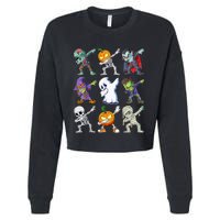 Dabbing Halloween Boys Skeleton Zombie Scary Pumpkin Mummy Cropped Pullover Crew