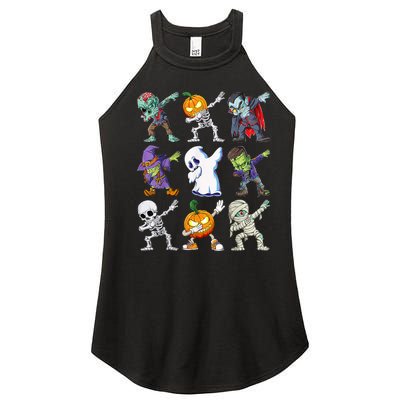 Dabbing Halloween Boys Skeleton Zombie Scary Pumpkin Mummy Women's Perfect Tri Rocker Tank