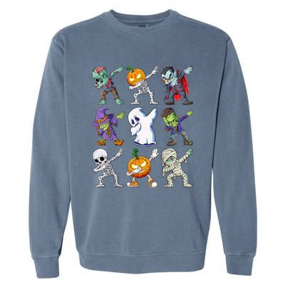 Dabbing Halloween Boys Skeleton Zombie Scary Pumpkin Mummy Garment-Dyed Sweatshirt