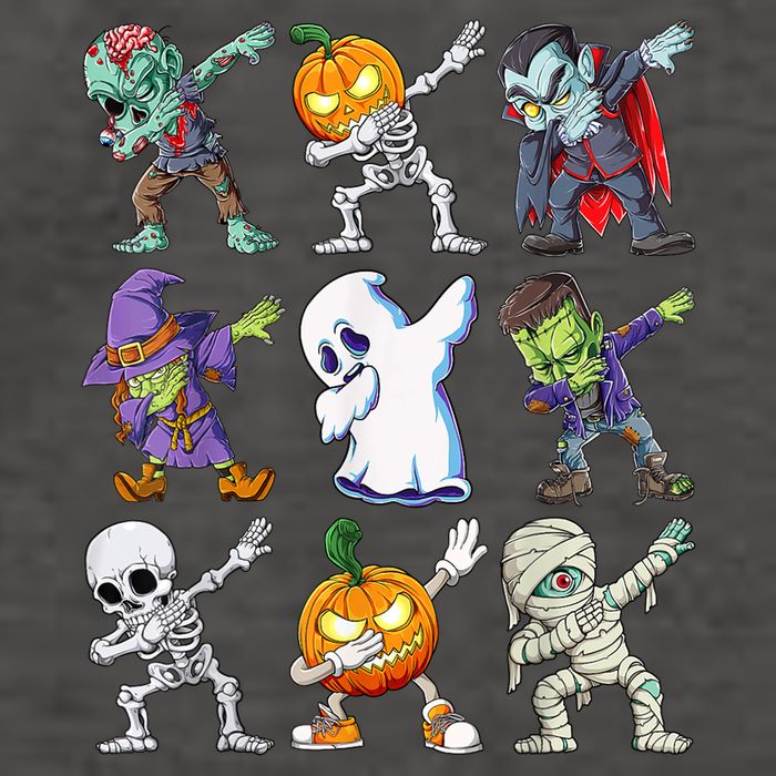 Dabbing Halloween Boys Skeleton Zombie Scary Pumpkin Mummy Vector Backpack
