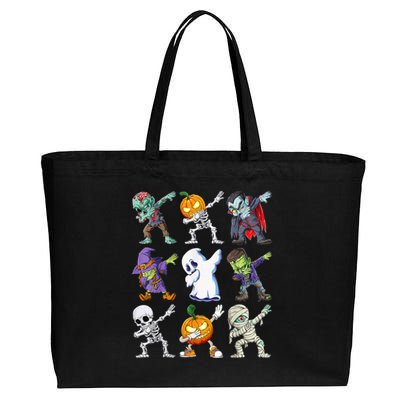 Dabbing Halloween Boys Skeleton Zombie Scary Pumpkin Mummy Cotton Canvas Jumbo Tote