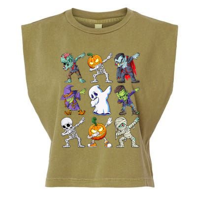 Dabbing Halloween Boys Skeleton Zombie Scary Pumpkin Mummy Garment-Dyed Women's Muscle Tee