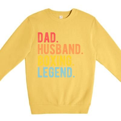 Dad Husband Boxing Legend Combat Sport Retro Boxer Dad Gift Premium Crewneck Sweatshirt