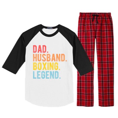 Dad Husband Boxing Legend Combat Sport Retro Boxer Dad Gift Raglan Sleeve Pajama Set