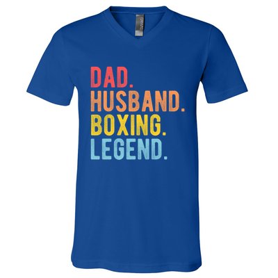 Dad Husband Boxing Legend Combat Sport Retro Boxer Dad Gift V-Neck T-Shirt