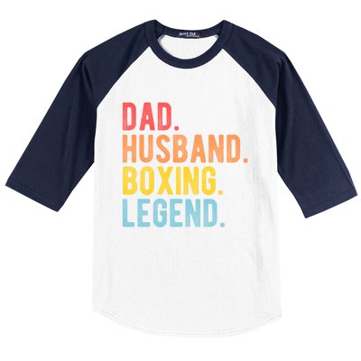 Dad Husband Boxing Legend Combat Sport Retro Boxer Dad Gift Baseball Sleeve Shirt