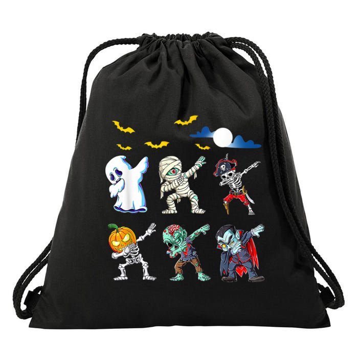 Dabbing Halloween Boys Skeleton Zombie Scary Pumpkin Mummy Drawstring Bag