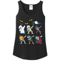 Dabbing Halloween Boys Skeleton Zombie Scary Pumpkin Mummy Ladies Essential Tank