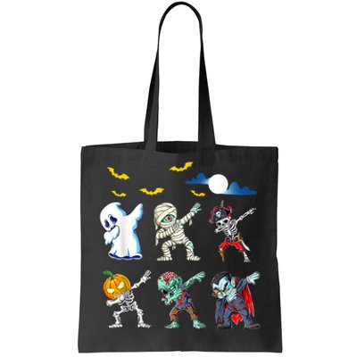 Dabbing Halloween Boys Skeleton Zombie Scary Pumpkin Mummy Tote Bag