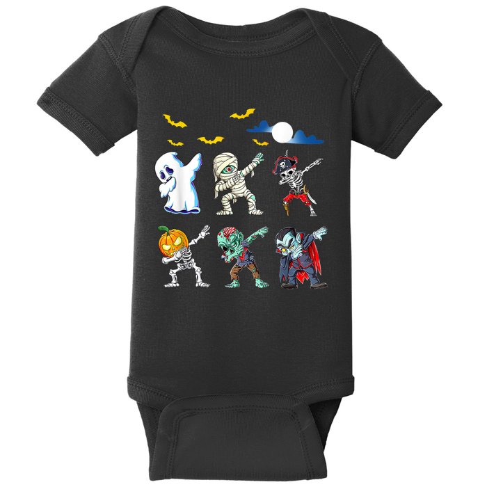 Dabbing Halloween Boys Skeleton Zombie Scary Pumpkin Mummy Baby Bodysuit