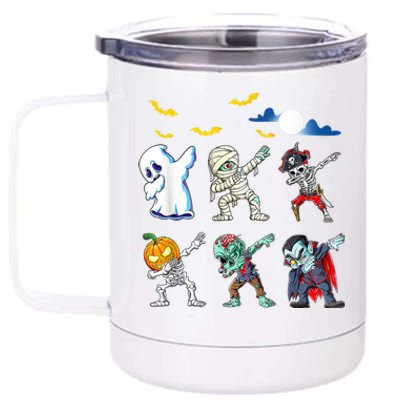 Dabbing Halloween Boys Skeleton Zombie Scary Pumpkin Mummy 12 oz Stainless Steel Tumbler Cup