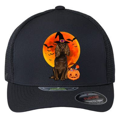 Dog Halloween Boykin Spaniel Jack O Lantern Pumpkin Flexfit Unipanel Trucker Cap