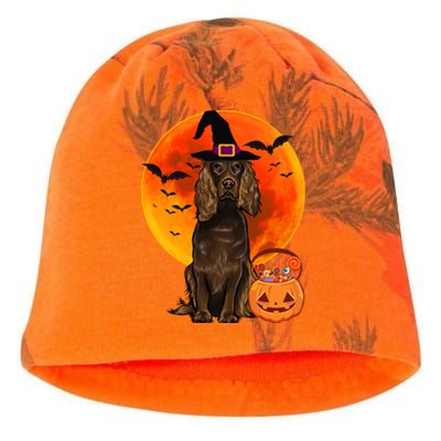 Dog Halloween Boykin Spaniel Jack O Lantern Pumpkin Kati - Camo Knit Beanie