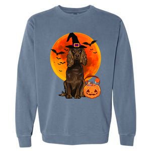 Dog Halloween Boykin Spaniel Jack O Lantern Pumpkin Garment-Dyed Sweatshirt