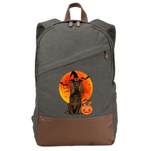 Dog Halloween Boykin Spaniel Jack O Lantern Pumpkin Cotton Canvas Backpack