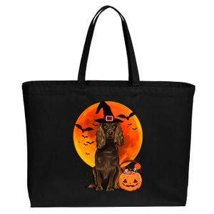 Dog Halloween Boykin Spaniel Jack O Lantern Pumpkin Cotton Canvas Jumbo Tote